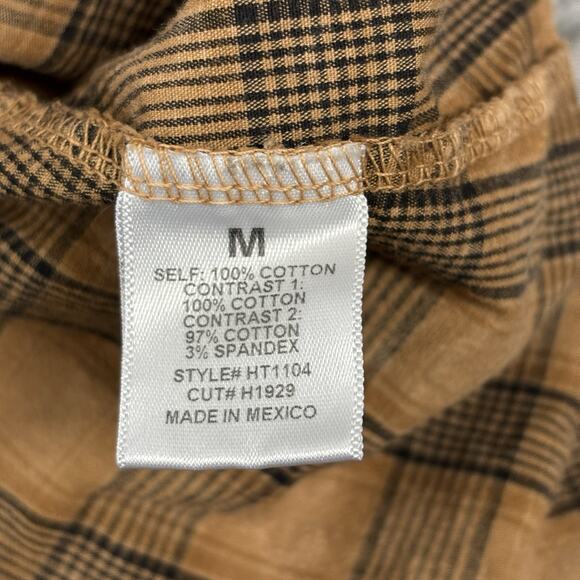 J. HER Mineral Wash Plaid and Raw Hoodie Top sz Medium Raw Out seam Lagenglook - Picture 10 of 12